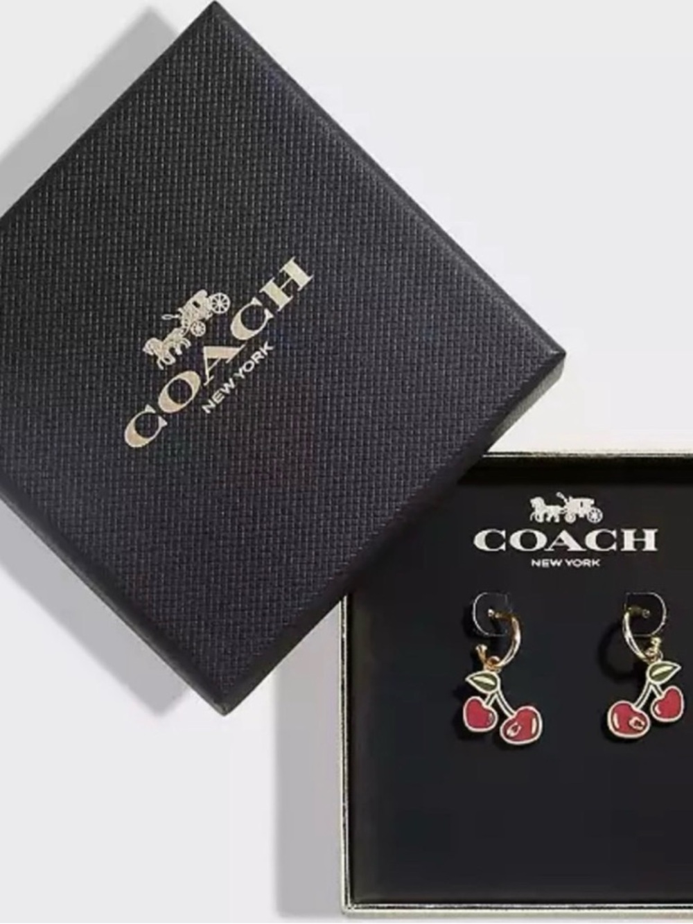 Coach Cherry Charm Huggie Earring NWT in the Box